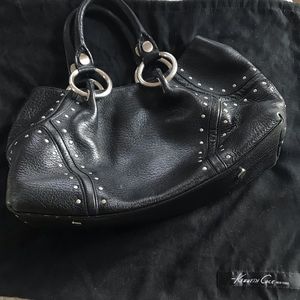 Kenneth Cole Black Leather Satchel